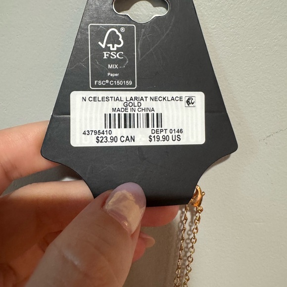 Gold Celestial Moon & Star Pendant Necklace - Picture 4 of 5